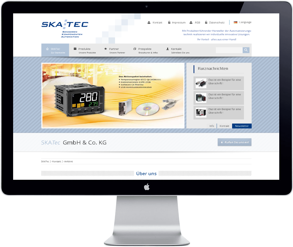 Kundenreferenz Webseite Skatec GmbH